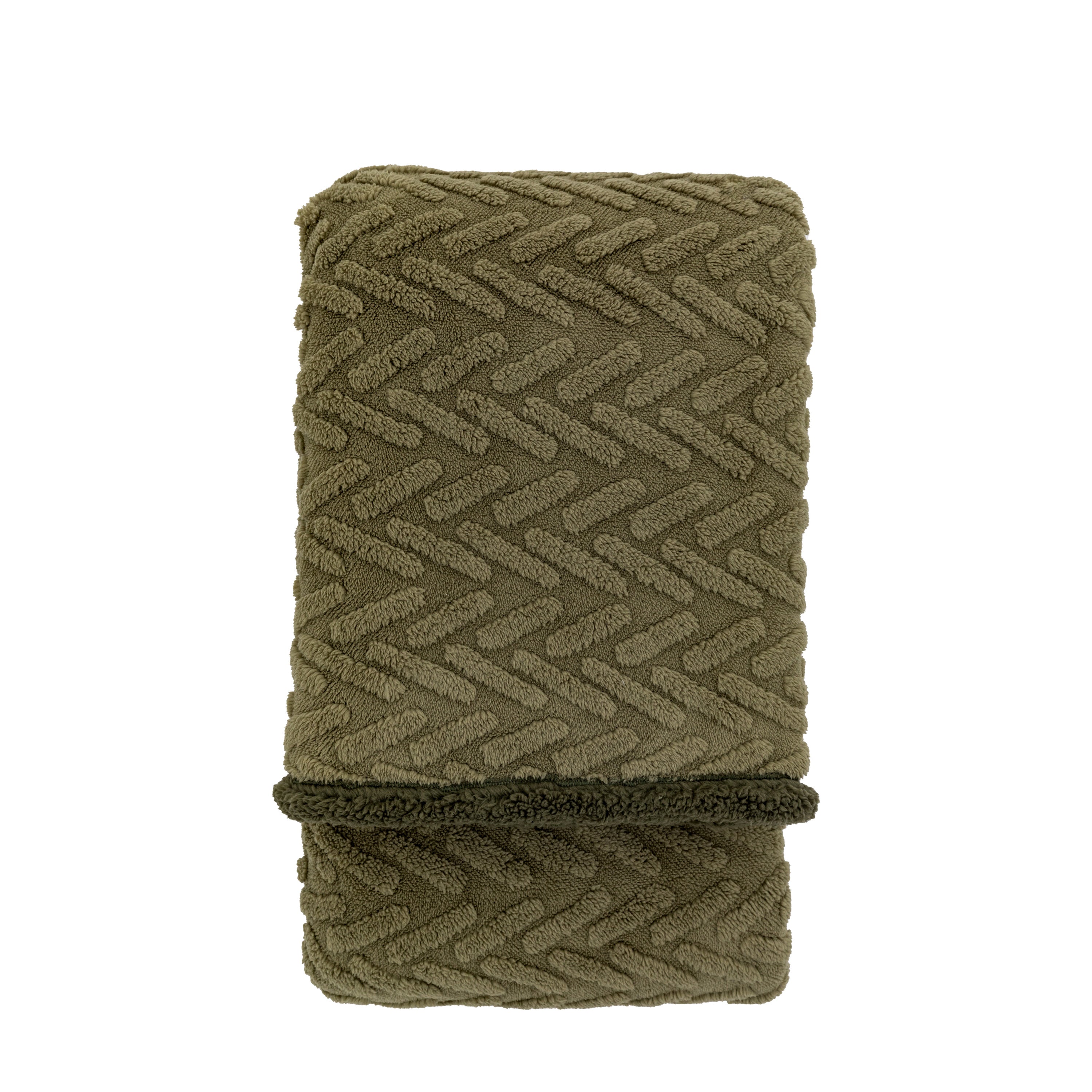 Herringbone Sherpa Sage Green Throw